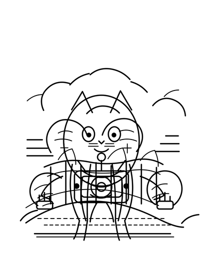 Cat Photographer In A Rooftop Garden printable coloring page from the cat coloring pages collection