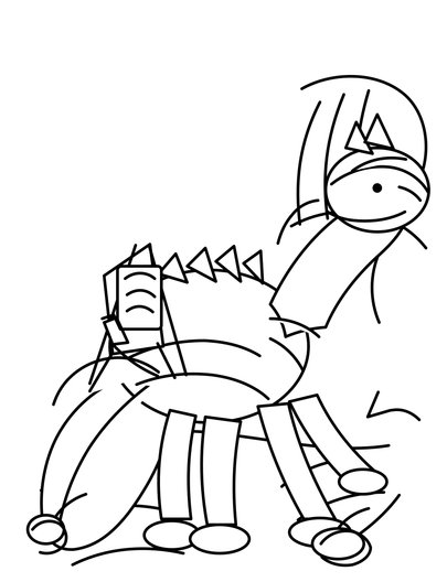 Ceratosaurus Sketching By Fossil Falls printable coloring page from the dinosaur coloring pages collection