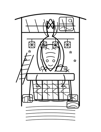 Horse Quiltmaker In A Barn Loft printable coloring page from the horse coloring pages collection