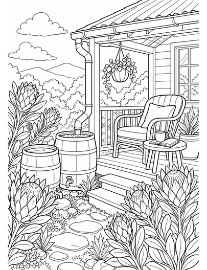 Sandcastle Fountain In A Seaside Plaza printable coloring page from the summer coloring pages collection