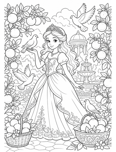 Unicorn Playing Chess In A Rose Garden printable coloring page from the unicorn coloring pages collection